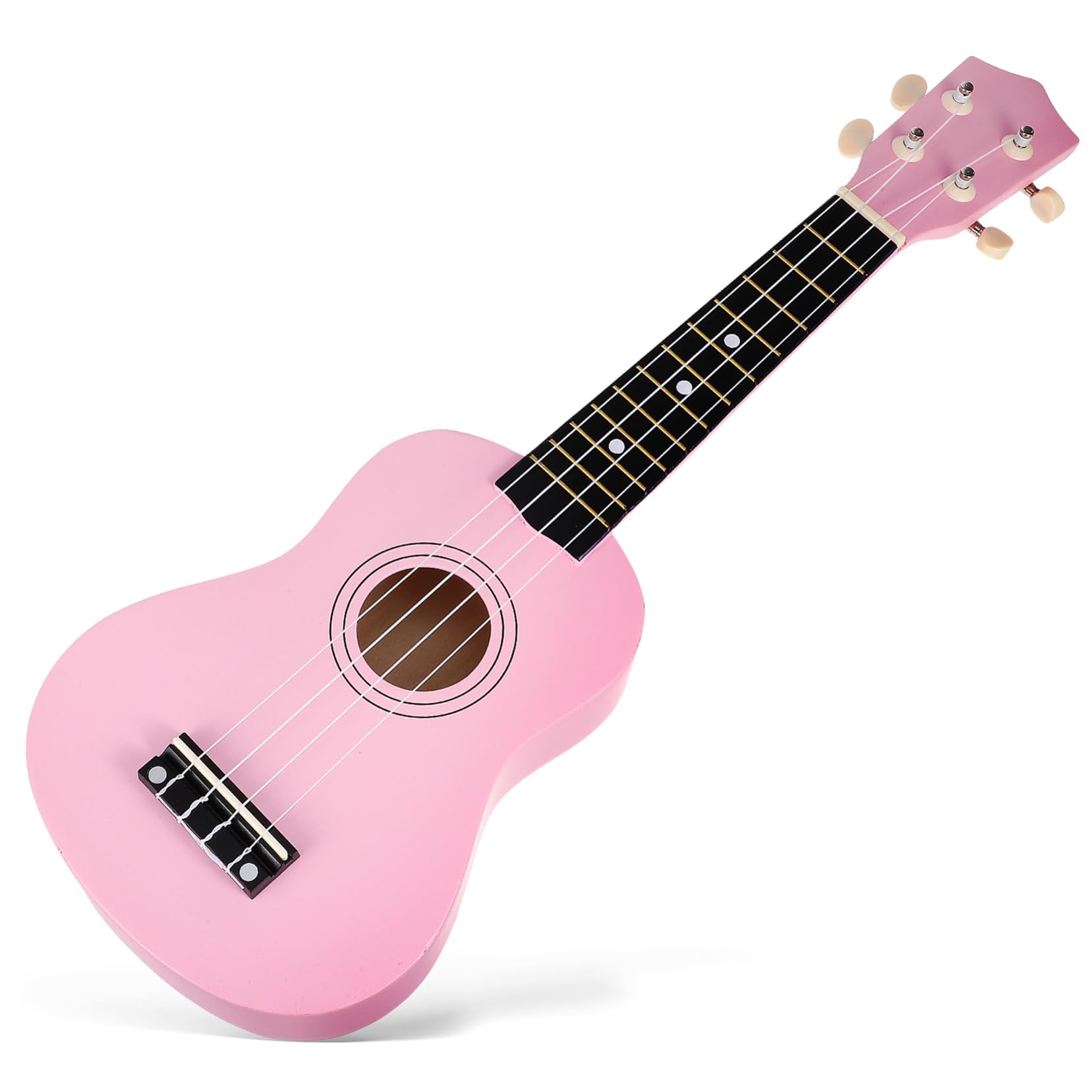 Ukulele Soprano Rosa per Adulti Completo con Borsa Porta Ukulele Corda di Ricambio e Plettro Strumento Musicale Hawaiano Facile da Suonare per Principianti
