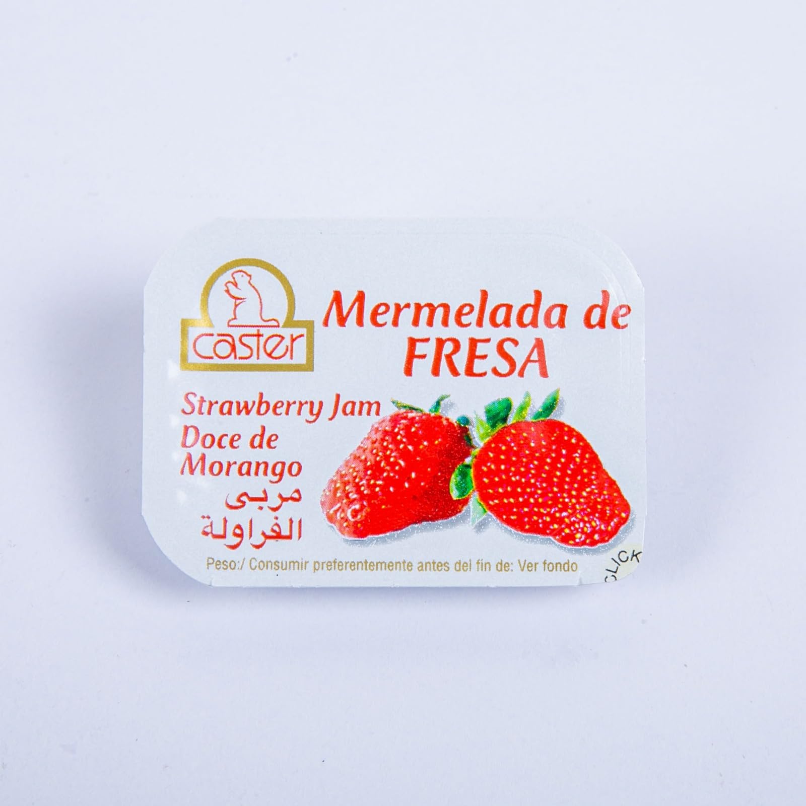 Mermelada en Monodosis 20g – Caja de 396 Tarrinas Individuales | Caster – Ideal para Hostelería, Oficinas y Uso en Casa (Fresa)
