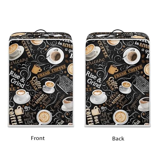 Miniatura 2 de Jndtueit Funda Para Cafetera Temática De Café, Color Blanco, Tamaño Universal, Color Marrón, 2 Tamaños Para Electrodomésticos Y Herramientas De Oficina En Casa
