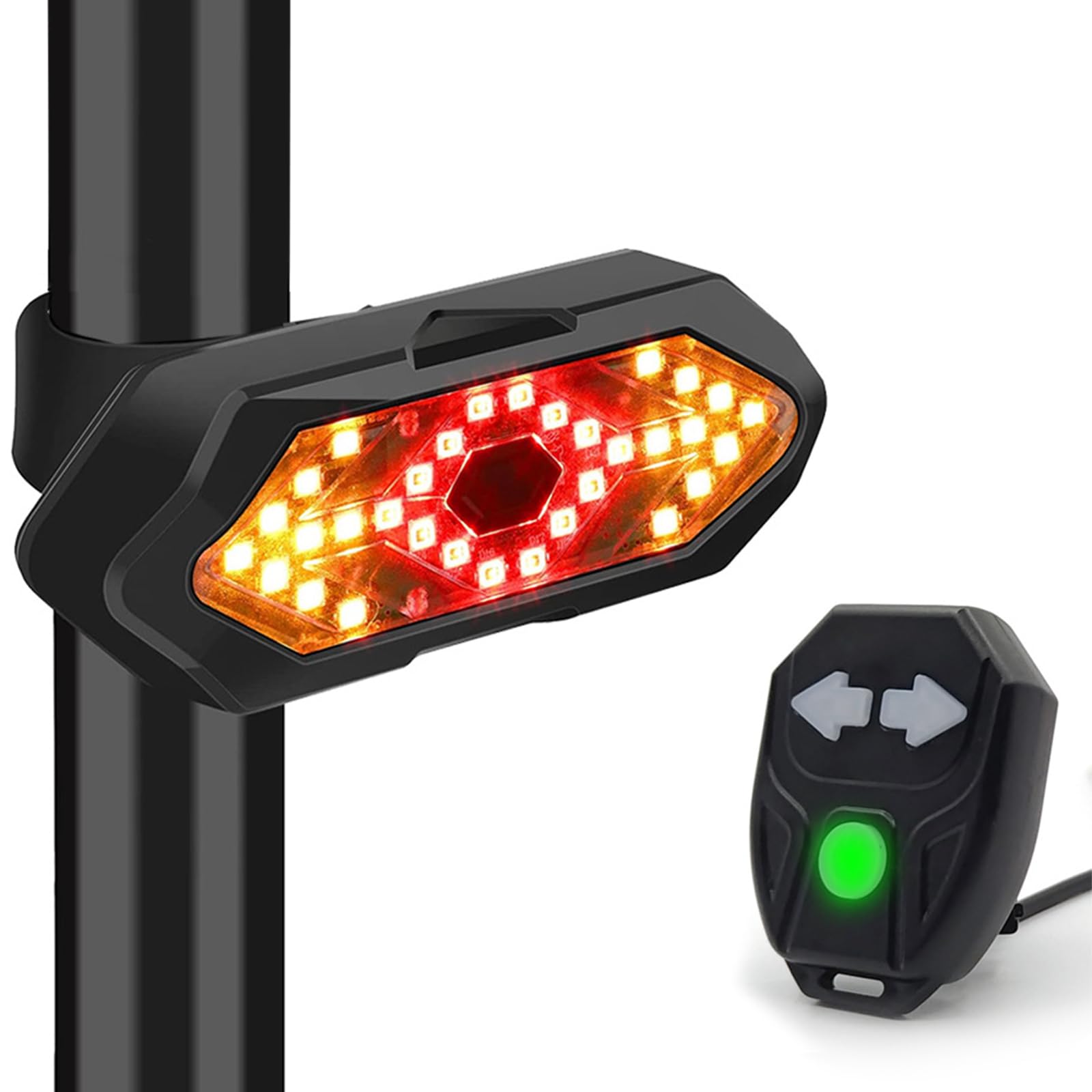 Wisfunlly Bike Tail Light, Remote Control Turn Signal LED Light, USB Rechargeable Rear Light Cycling Safety Warning Bike Lights For All Mountain Road Bicycle Indicators