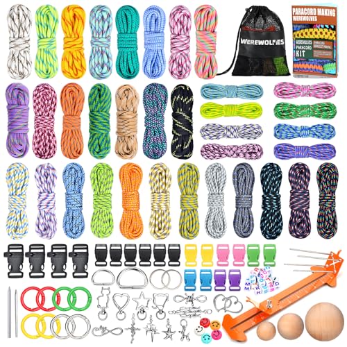 Kit de pulsera de paracaídas para manualidades al aire libre y campamentos