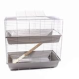 Meerschweinchen Nagerk&auml;fig Kleintier 2 Ebenen 1m Doppel hellgrau