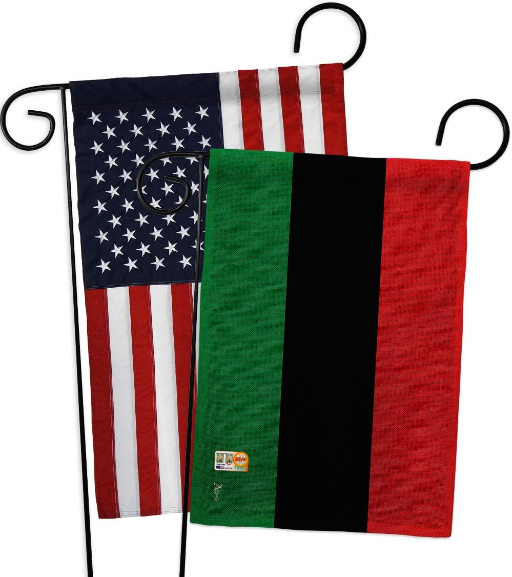 African American Garden Flag - Pack Regional Nationality Nation International World Country Particular Area USA Applique - House Decoration Banner Small Yard Gift Double-Sided Made in 13 X 18.5