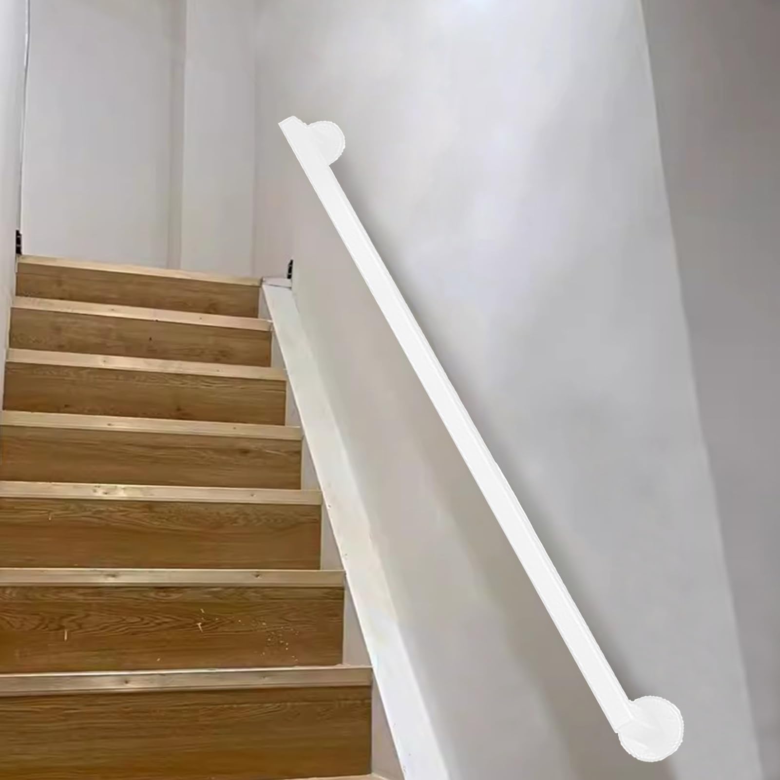 Rampe d'escalier murale blanche en fer galvanisé pour intérieur et extérieur