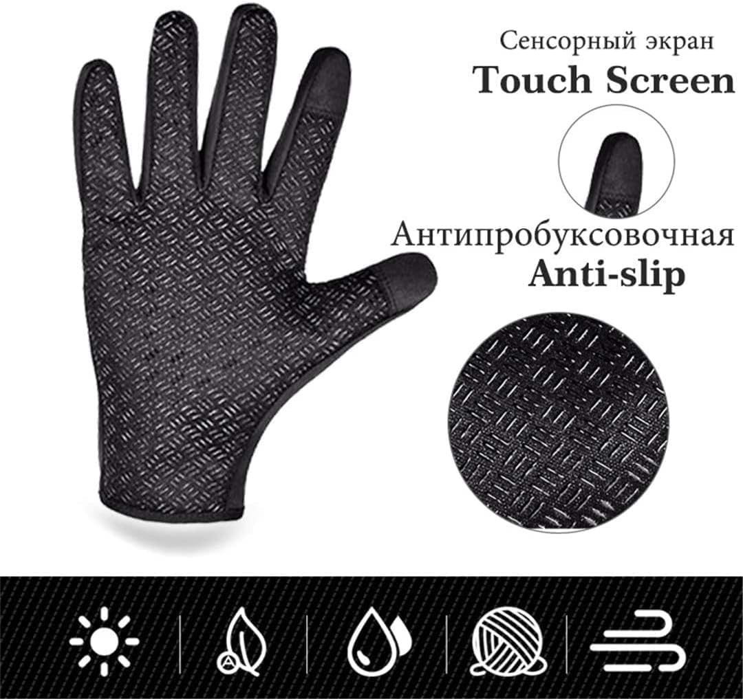 IRYZE Guantes Deportivos Guante A Prueba De Viento Polar Cálido Ciclismo Dedo Completo Deportes Al Aire Libre Esquí Pantalla Táctil Hombre y Mujer