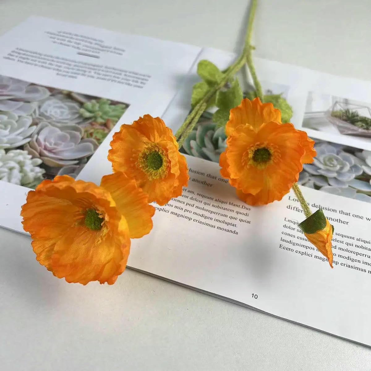 CVJdfhRE fake flowers， Artificial Flowers Bouquet Silk Fake For Home Decor Garden Marriage Party Wedding Decoration DIY Vase Accessories(Orange)