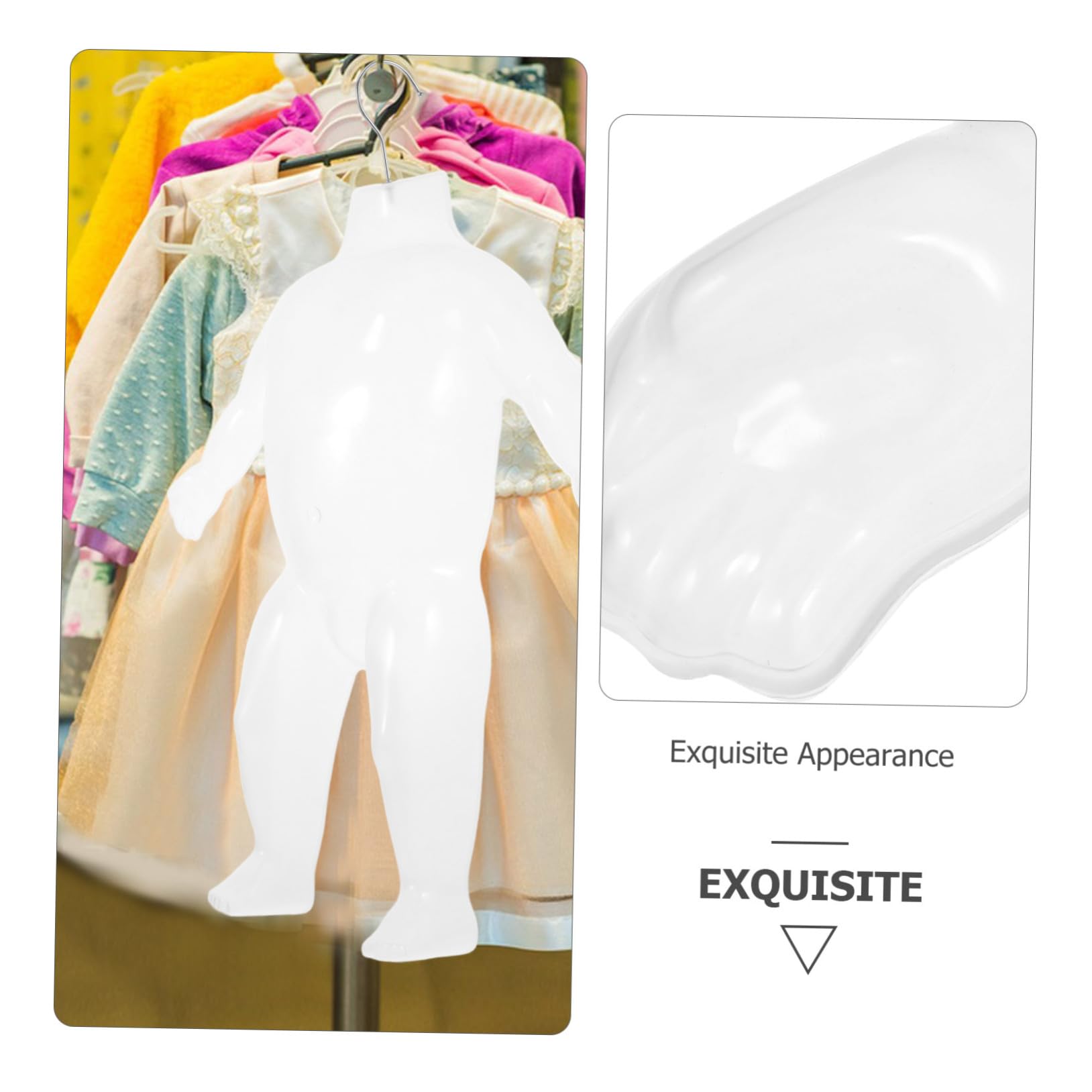 INOOMP Mannequin Plastique Corps Entier pour Garçon et Filles avec Bras et Jambes, Robuste et Facile à Ranger, pour Magasins de Vêtements et Centres Commerciaux