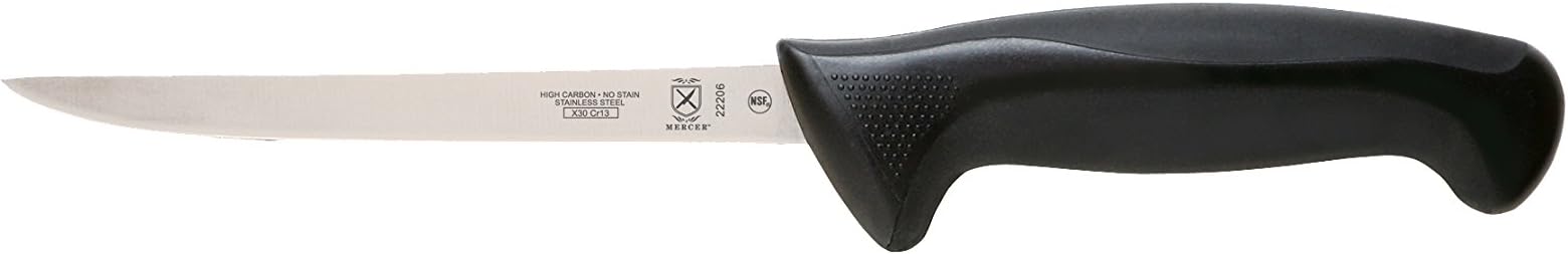Mercer Culinary M22206 Millennia Black Handle, 6-Inch Narrow, Boning Knife