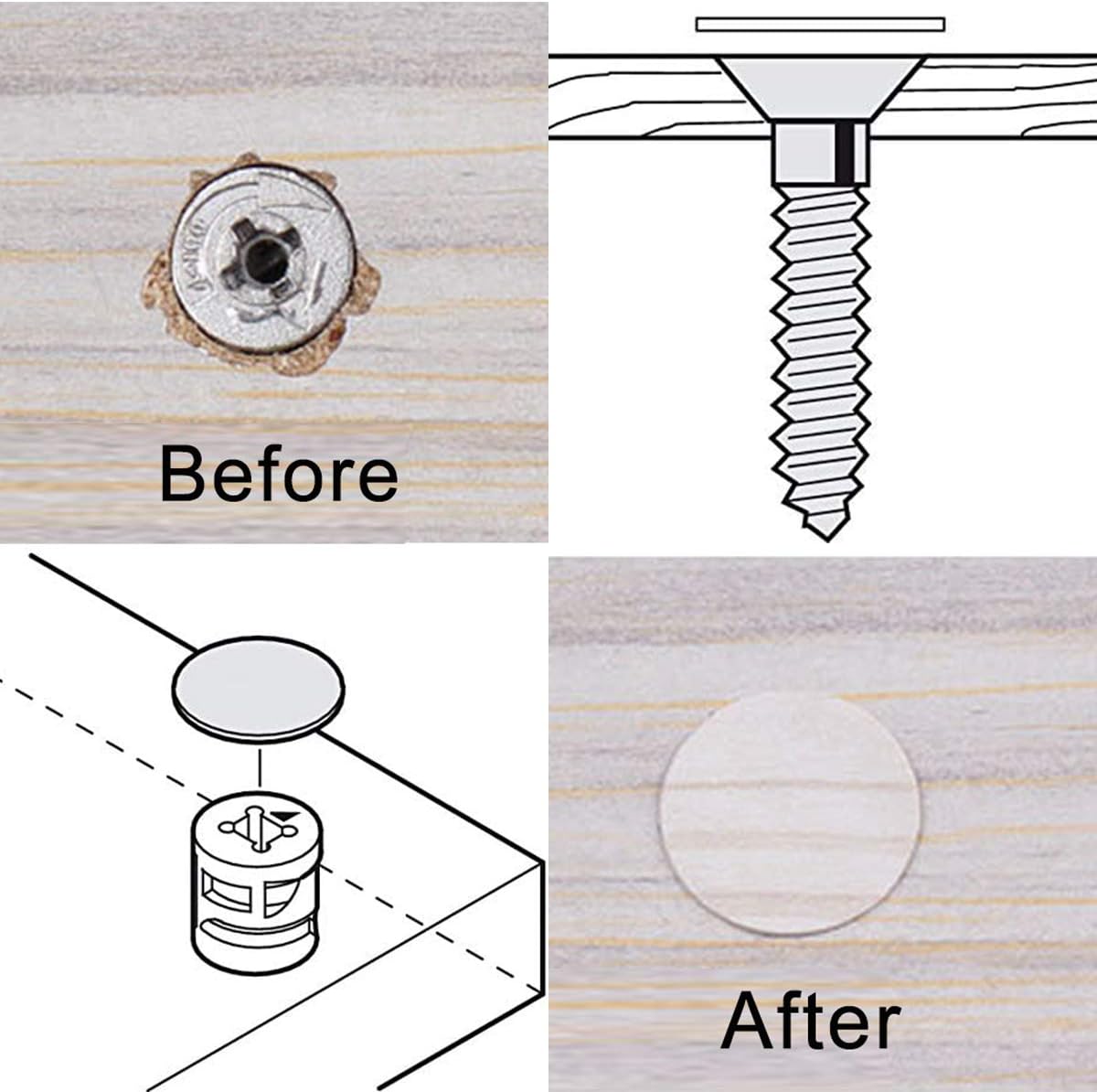 21mm Self Adhesive Screw Cover Caps Stick on Furniture Sticker Screw Hole - Image 5