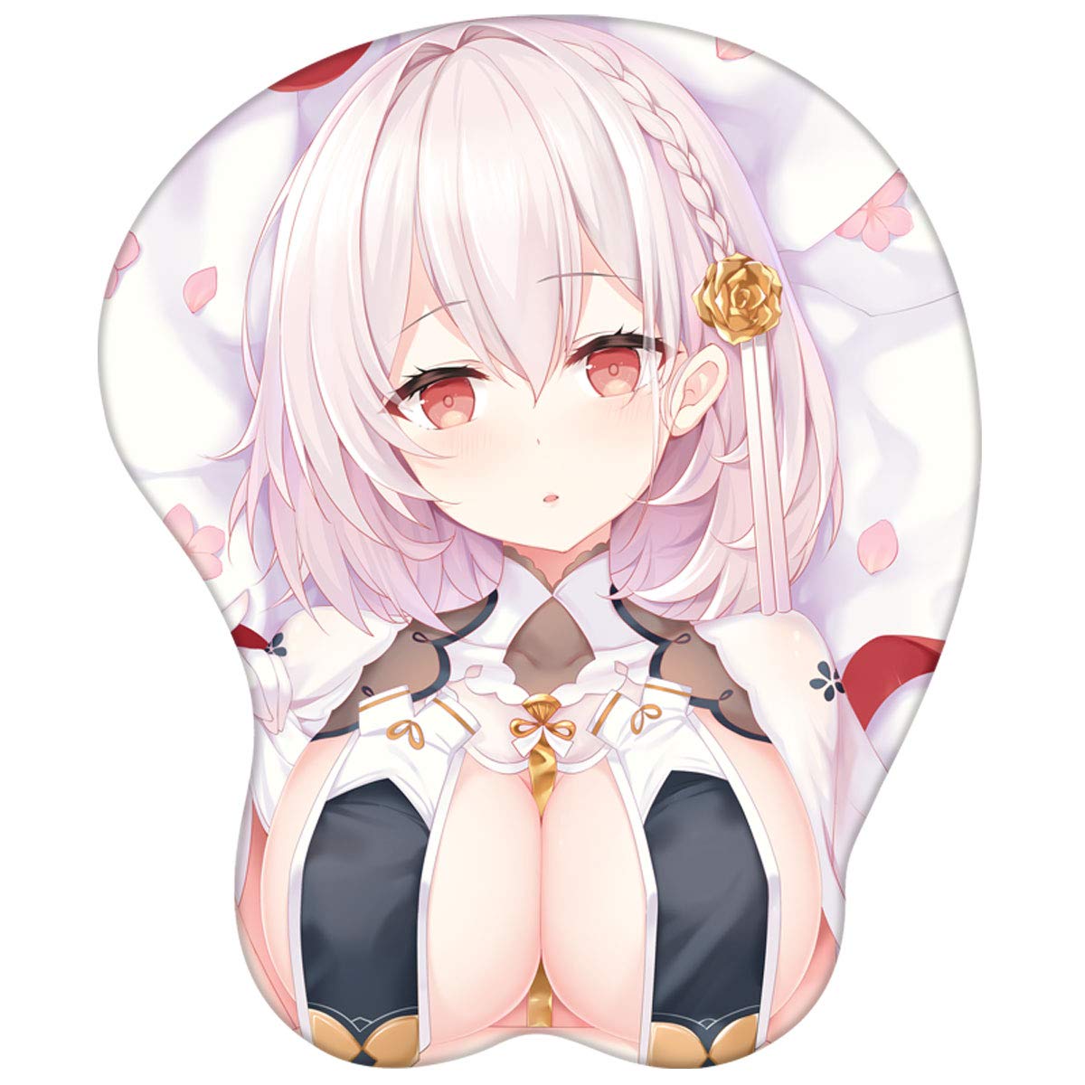 Azur Lane HMS Sirius Pad for Computer - 3D Soft Chest Anime Gaming Large Mouse Pad Non Slip Rubber Mat for Computers, Desktop PC Laptop Office Big Mouse Pad 10x8 inch