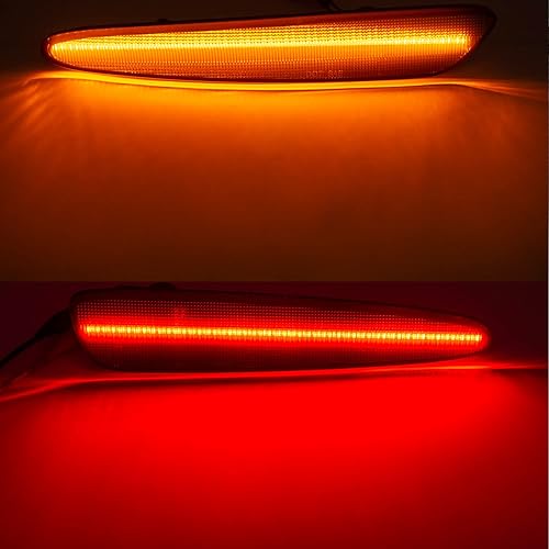 Miniatura 4 de NSLUMO - Luces LED de posición lateral para Chevy Corvette C6 Z06 ZR1 2005-2013, lente ahumada ámbar delantera y trasera, luces rojas C6 de marcador