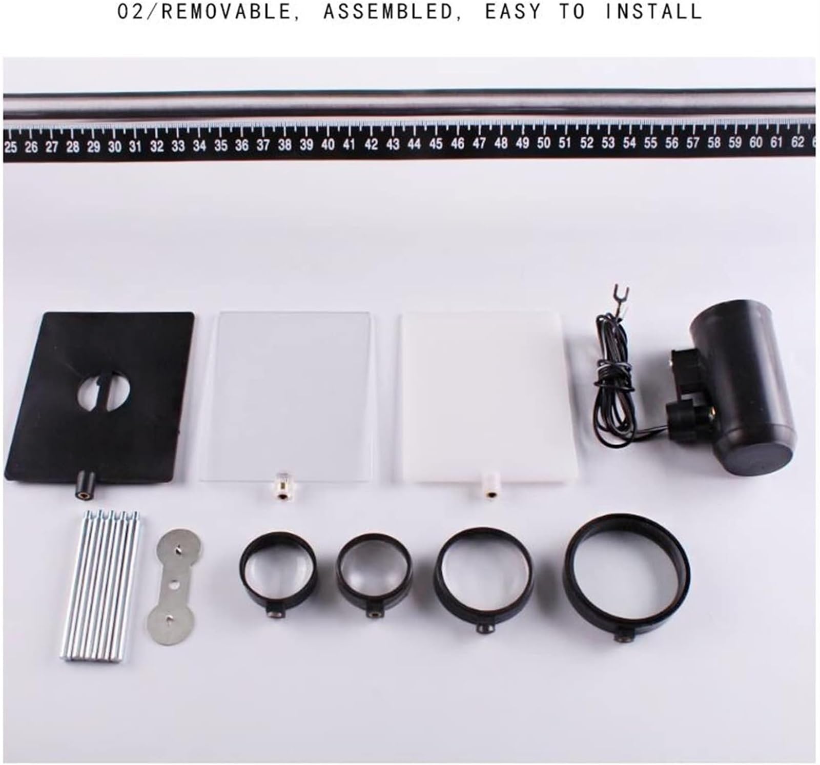 Kit da Banco Ottico di Grandi Dimensioni - Componenti Ottici di Grandi Dimensioni, Attrezzatura per Dimostrazioni di Fisica E Didattica di Laboratorio