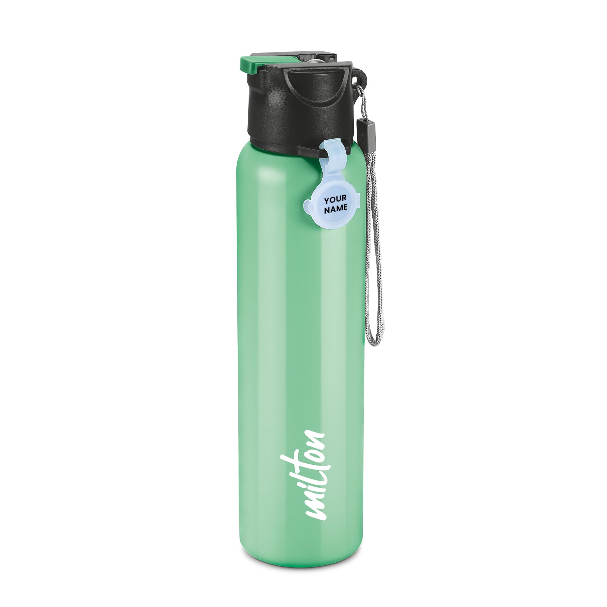 MILTON Sipstar 1000 Stainless Steel Sipper Water Bottle 875 ml, Single Walled, ISI Certified I Leak Proof Lid, Rust Proof I for School, Office, Gym I Green