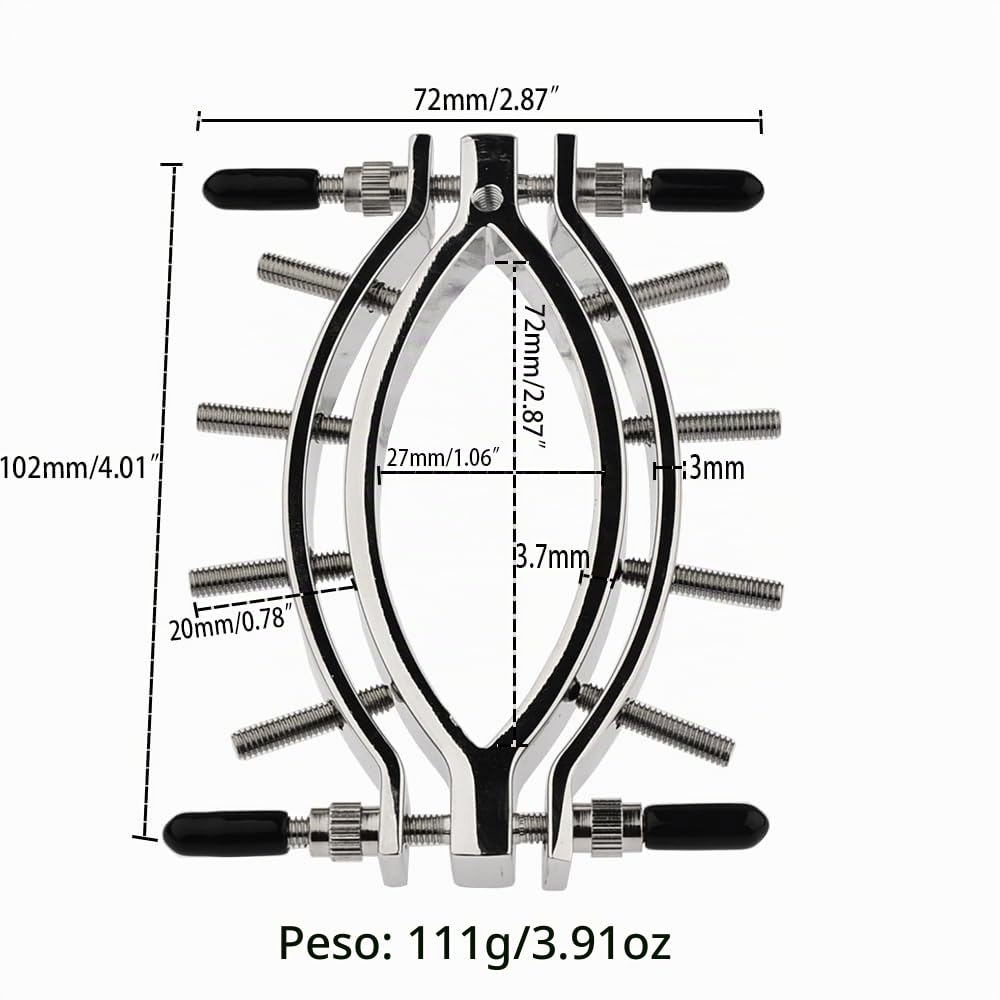 Pinzas de Labios de Acero Inoxidable – Schamlippenspreizer con Cadena, Juguete Erótico BDSM para Mujeres