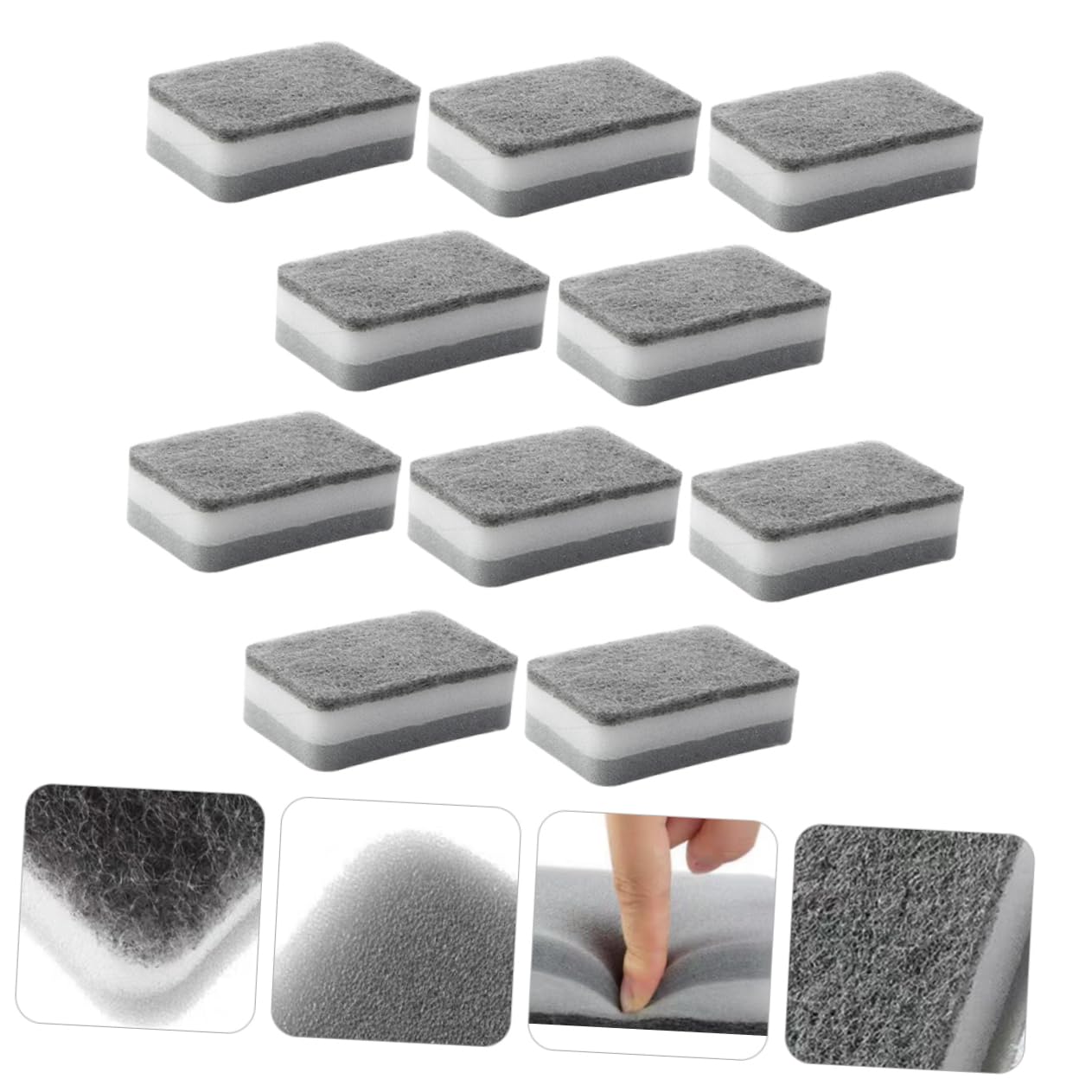 3 Series Estropajo Depuradores De Cocina Depuración Familiar Fregador De Platos Fregar Esponja Doméstica Utensilios De Cocina para Lavar Platos Grey 10 Piezas X 3
