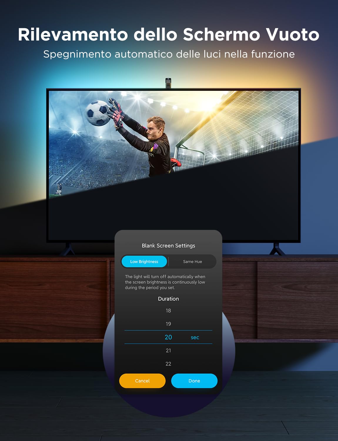 Govee LED TV Retroilluminazione 3 Lite con Correzione Fish-Eye Funzione, Aplicable a TV da 55-65 pollici, Luci LED WiFi RGBICW da 3,6 M con Fotocamera, 4 Colori in 1 Lampada, Controllo Vocale e APP