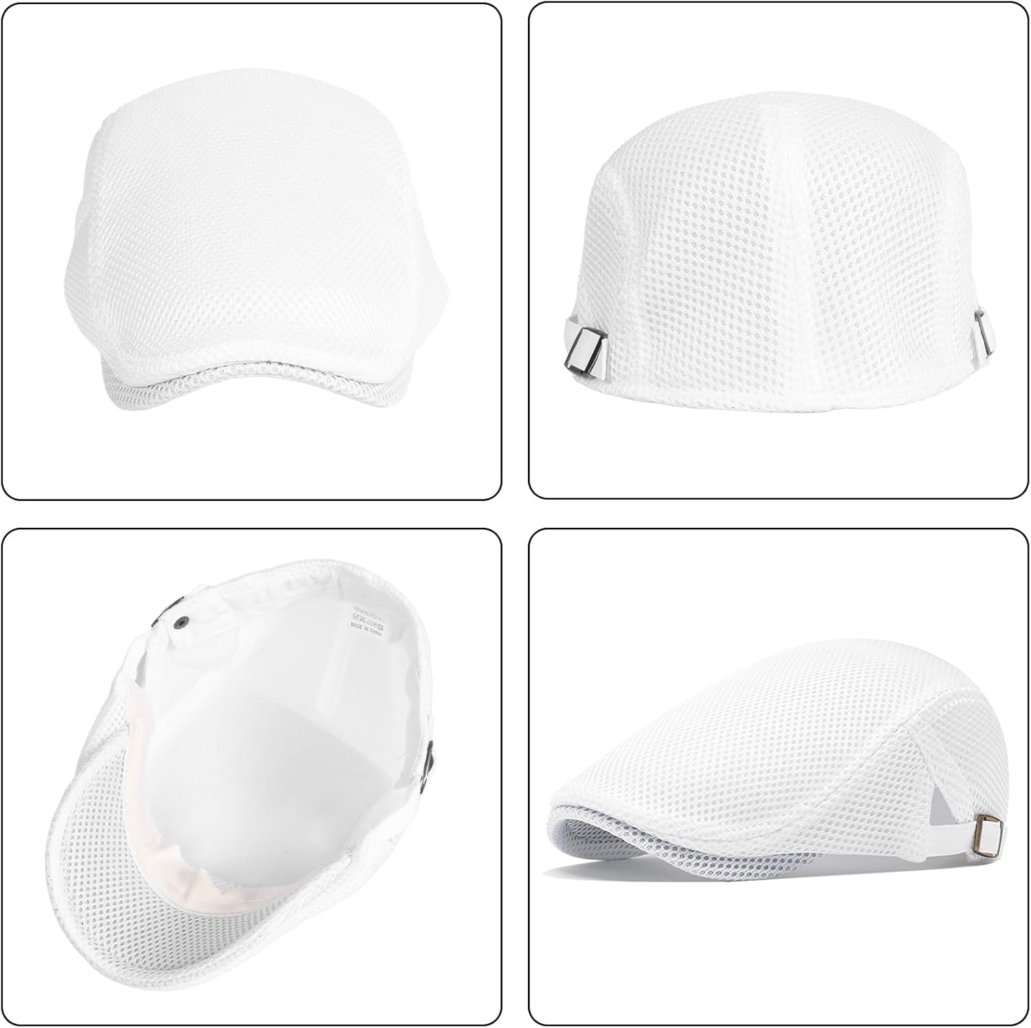 meioro Mens Breathable Mesh Summer Hat Adjustable Flat Cap Newsboy Beret Ivy Cap Irish Cabbie Fishing Hats - Image 4