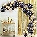 Black Gold Balloon Garland Arch Kit, 90PCS 12Inch Balloon Garland Including Black Chrome Gold Confetti Balloons Assorted Balloons Decorations Backdrop Ideal for New Years Eve Birthday Baby Shower