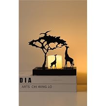 Giraffe Silhouettes Candle Holder, Black Metal Tea Light Candlesticks for Home Decor