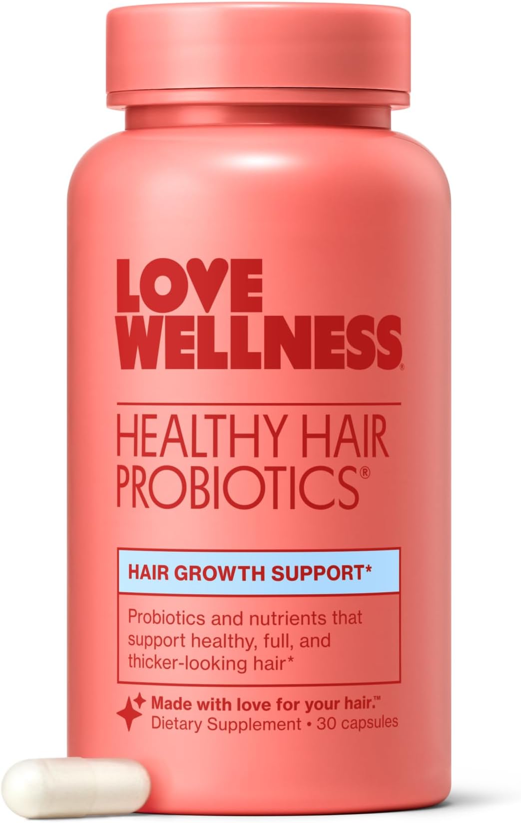 Healthy Hair Probiotics | Support Hair Growth with Biotin and Vitamin B12 & B6 | Supplement for Healthy Scalp & Thicker, Fuller Looking Hair | Safe & Effective | 30 Capsules
