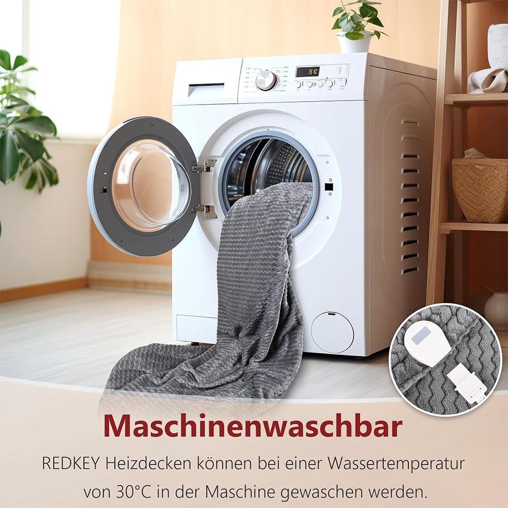Manta eléctrica con 9 niveles de calor y apagado automático con protección contra sobrecalentamiento, manta térmica lavable a máquina, regalo para mujeres