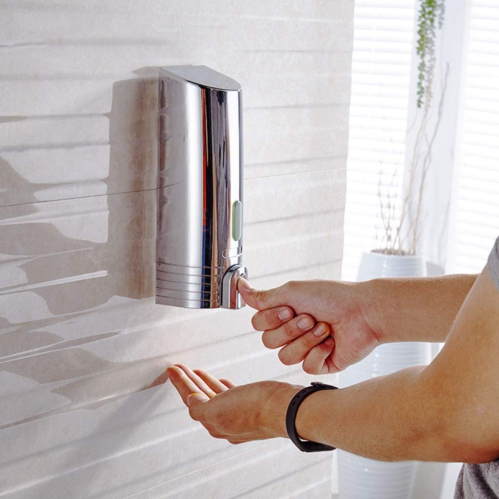 Badezimmerseife Spender Wand montiert manuelles Flüssigkeitsspender Duschgelflaschen Lotionen Spender Hotel Badezimmer Duschlotion-Spender Push Pumpen nachfüllbar Seifenspender (Farbe: A, Größe: 380