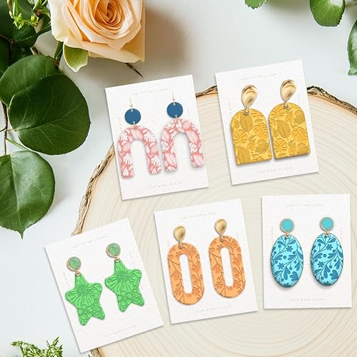 Miniatura 5 de 6 hojas de textura de arcilla polimérica para plantas con textura de arcilla para usar con cortadores de arcilla, aretes de cerámica, joyería para