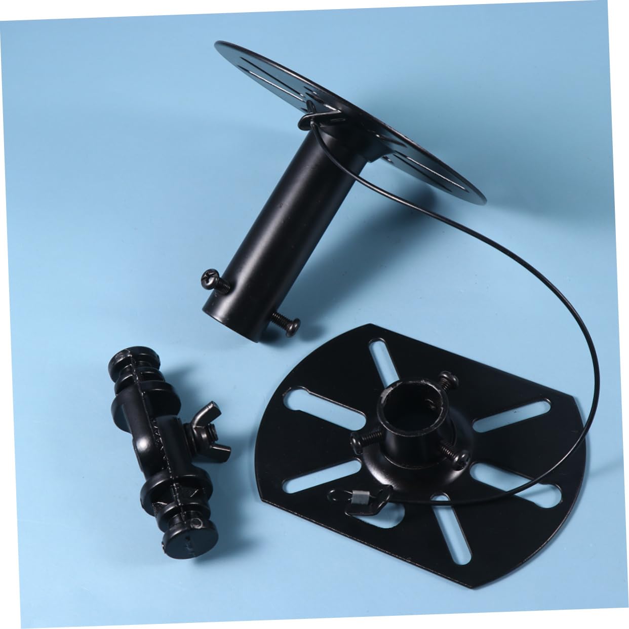 Uonlytech Soporte 2 Negro Piezas para Altavoces de Acero Pared