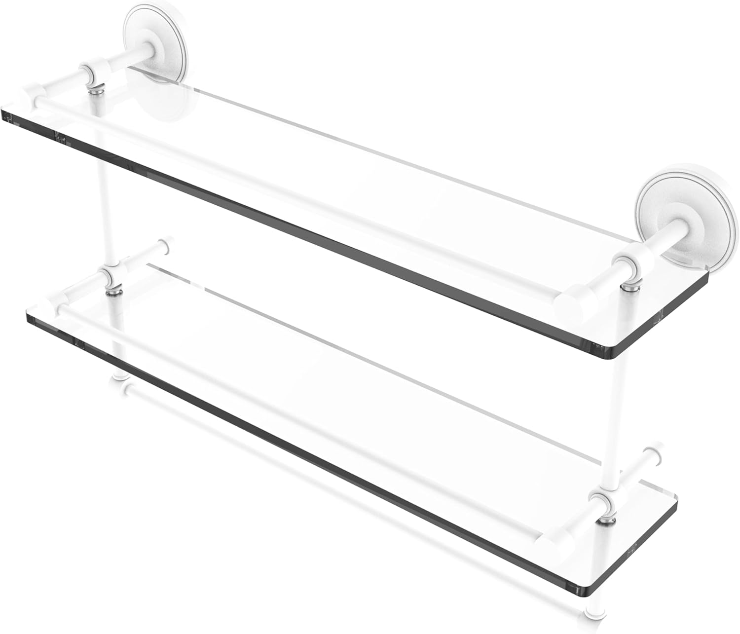 Allied Brass PRBP-2TB/16-GAL-ORB Prbp 2 Tb Gal Inch Gallery Double Towel Bar Glass Shelf, 16 Inch, Oil Rubbed Bronze