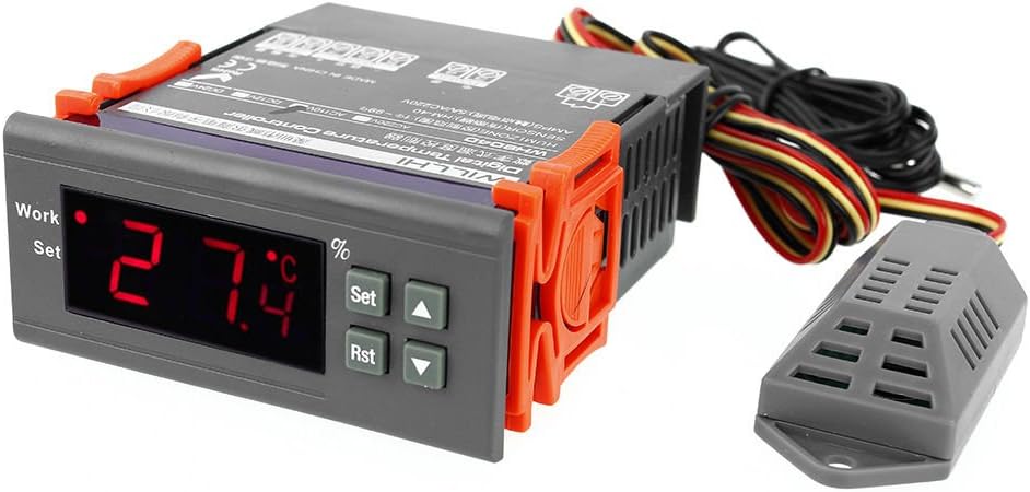 Anyaki 110V Digital Air Humidity Control Controller WH8040 w/ Humidity Measuring Range: 1% ~ 99% RH and Control Range: 1% ~ 99% RH - 110V