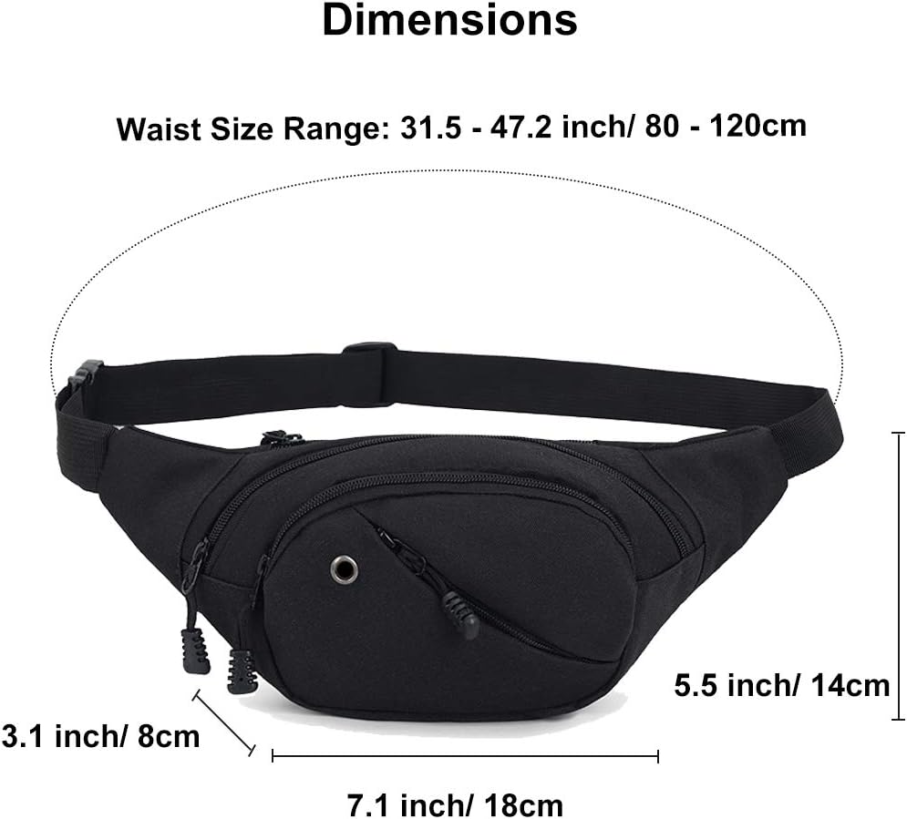 Ausion Fanny Pack Waist Bag for Men&Women Adjustable Belt Hip Bum Bag Fashion Water Resistant Hiking Waist Bag for Traveling Casual Running Hiking Cycling image 2
