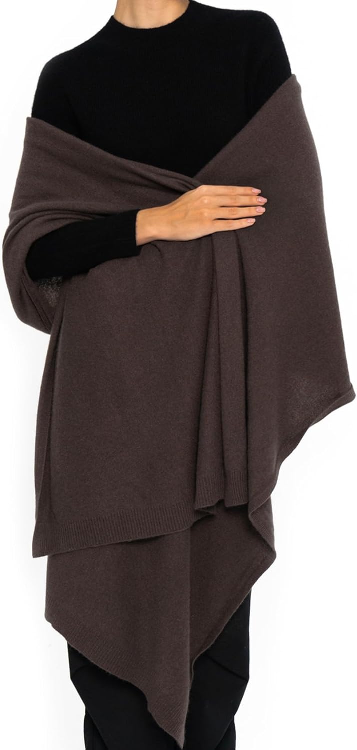 Women's Cashmere Wool Oversized Shawl Wrap, Solid Color Pashmina Ultra Soft Stole Scarf for Women with Gift Box