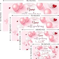 Vista 16 de Cartel de fondo personalizado para el día de San Valentín, decoración de San Valentín, letrero de vinilo con texto en inglés "Be My Valentine