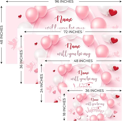 Miniatura 16 de Cartel de fondo personalizado para el día de San Valentín, decoración de San Valentín, letrero de vinilo con texto en inglés "Be My Valentine