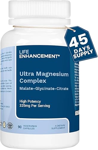 Miniatura 1 de Life Enhancement Complejo de magnesio ultra triple para mujeres y hombres con glicinato, malato y citrato - Suplemento de magnesio que mejora el