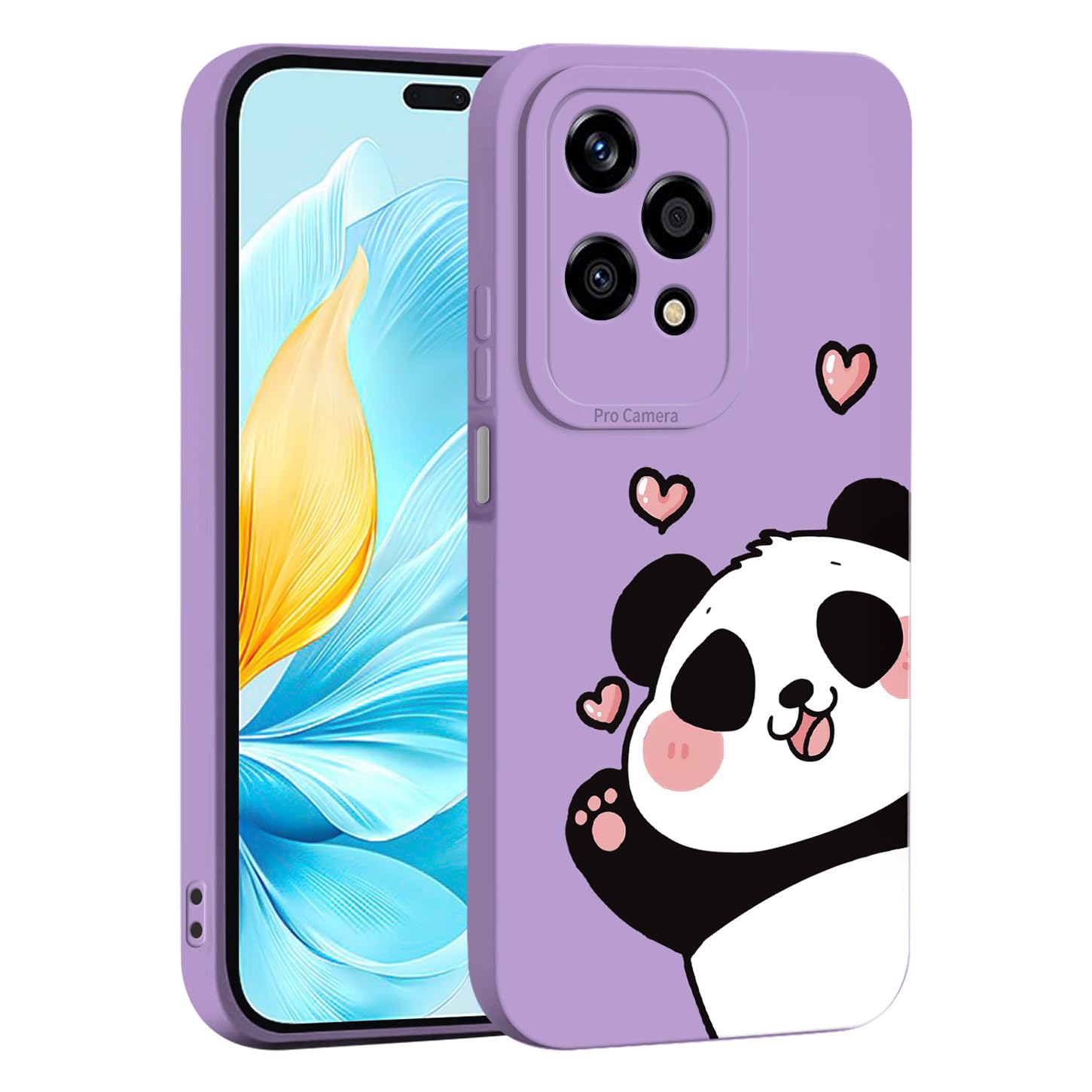 ILING Hülle Für Honor 200 Lite 5G – Mit Blumen-/Cartoon-Muster, Weiches Silikon, Stoßfest, Transparent, Kabellos Ladefähig
