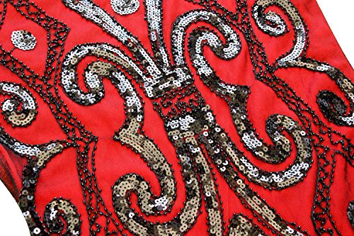 Image of Women 1920s Gatsby Vintage Sequin Flapper Fringe Party Plus Dress with 20s Accessories Set