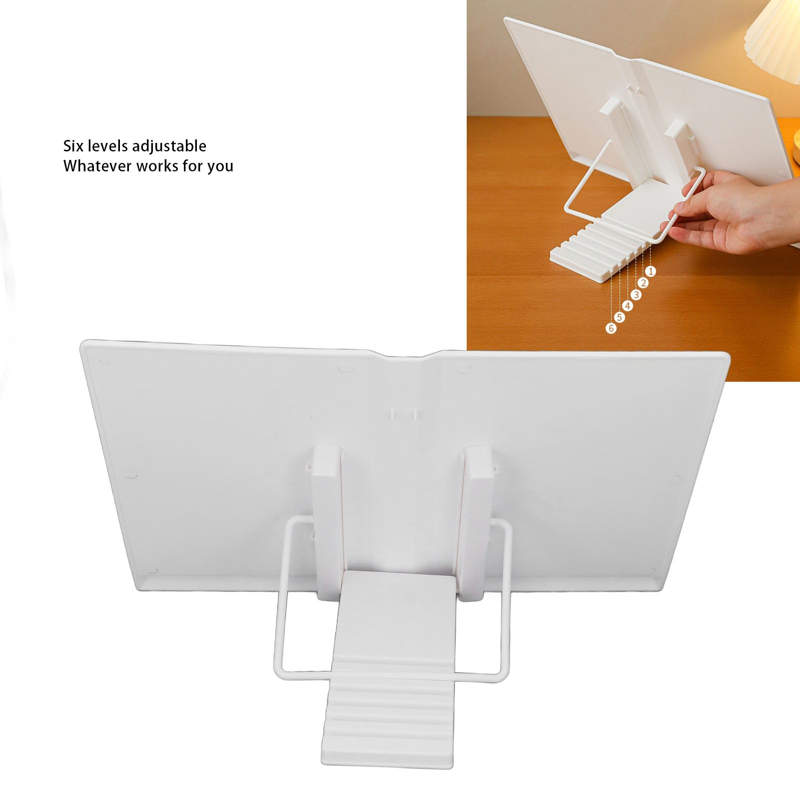 Support Livre Réglable 91-159 Cm 2-en-1 JAOGAUS - Pupitre Sol & Table Rotation 360° Avec Clips