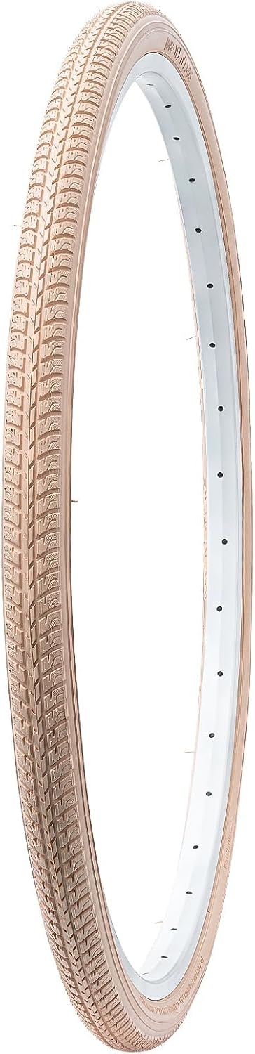 YUNSCM 26x1 3/8 (37-590) Pink Bike Tires and 26x1 3/8" Heavy Duty Bike Tubes Schrader Valve with 2 Rim Strips Compatible with 26x1 3-8 Urban City Commuter/Road Bike Bicycle Tires and Tubes-2 PCS