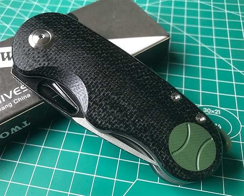 Miniatura 3 de Twosun Cuchillo plegable con cuchilla N690 Micarta/420 mango de acero llano Borde Liner Lock Knife TS506-N690