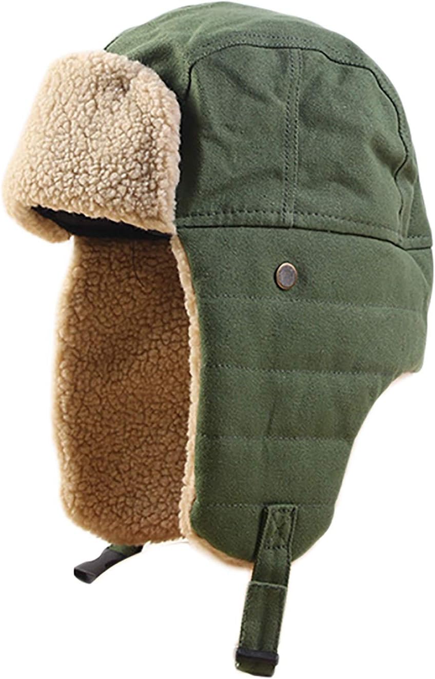 Gorros de invierno, Gorro de aviador de piel sintética, Gorro de piloto para esquiar, Gorro de invierno cálido(Blue-6 7/8-7 1/8cm)