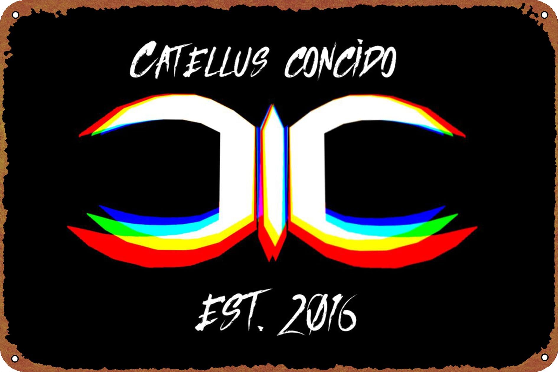 Catellus Concido by ENKEY Poster Bar Club Man Cave Living Room Kitchen Garage Bathroom Home Art Wall Decoration Plaque, 8Inch X 12Inch