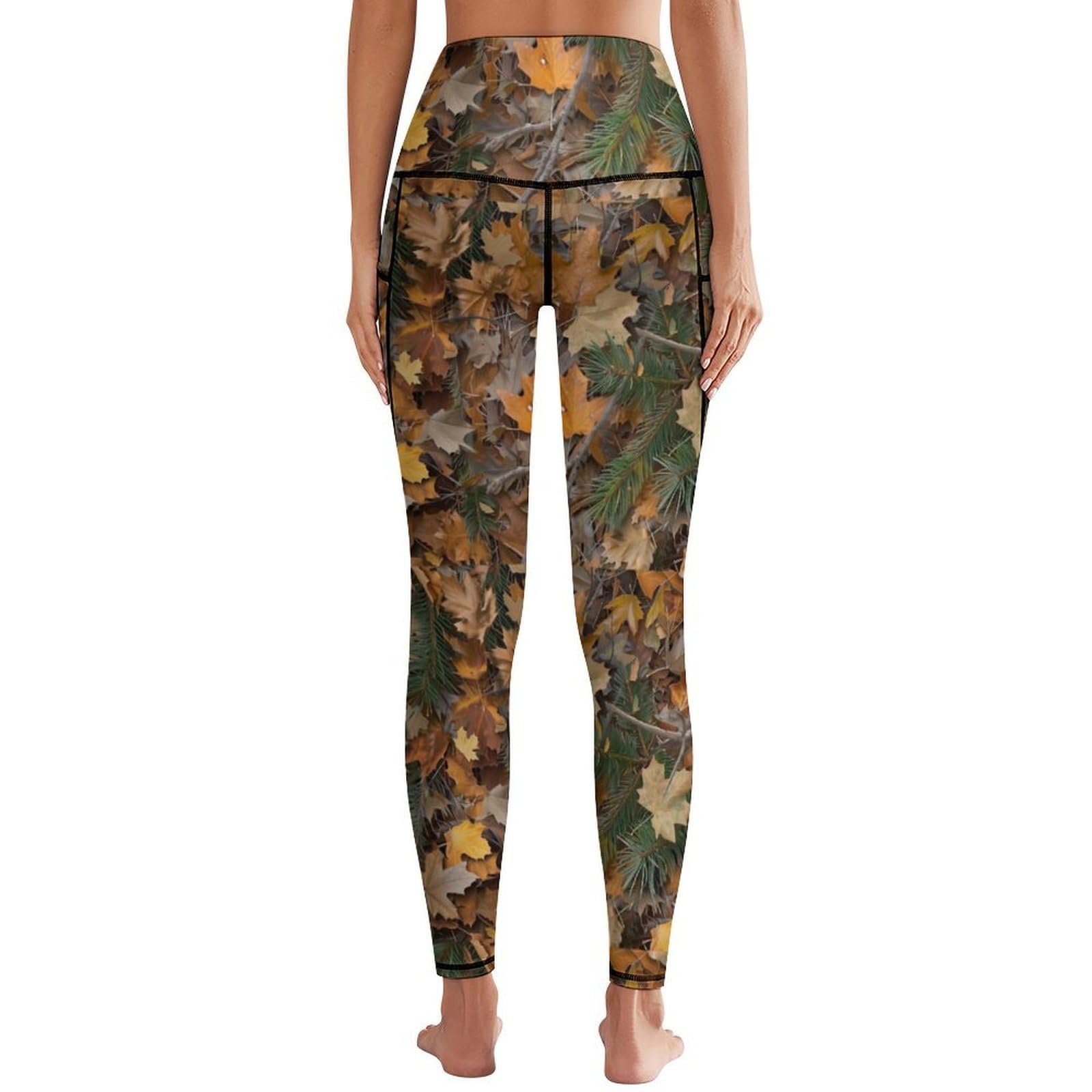 Leggings mit 2 Taschen für Damen, hohe Taille, Bauchkontrolle, Workout, Laufen, Yogahose für Mädchen