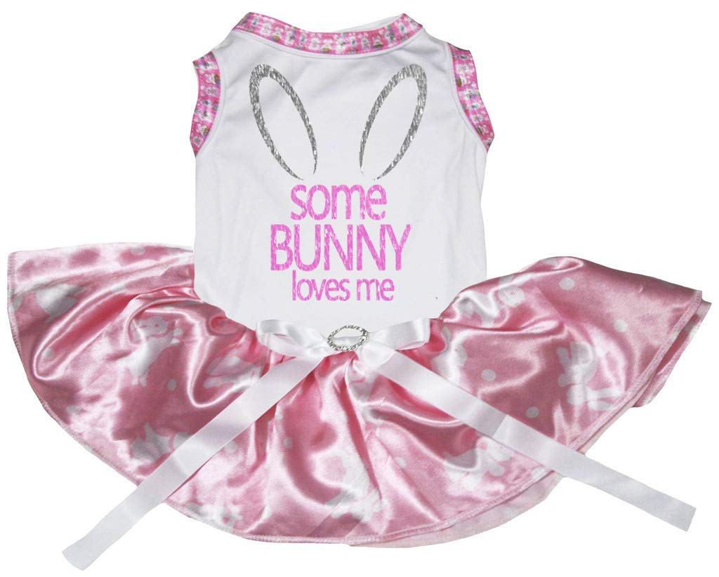 Robe tutu pour chiot vêtement blanc Some Bunny Loves Me petit chien
