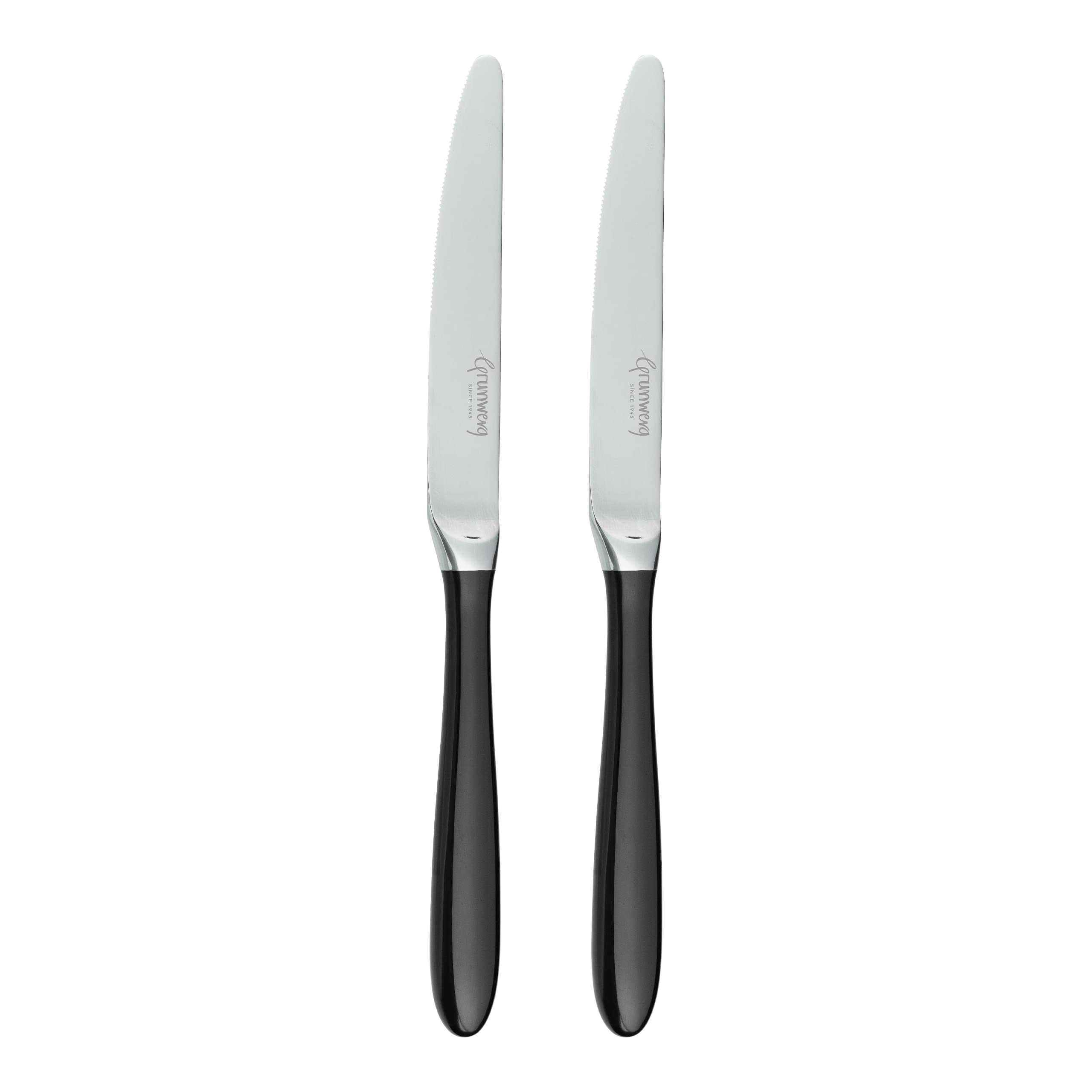 Grunwerg Yin & Yang Dessert Knives 2DK650BK, 18/10 Stainless Steel, Set of 2, Black