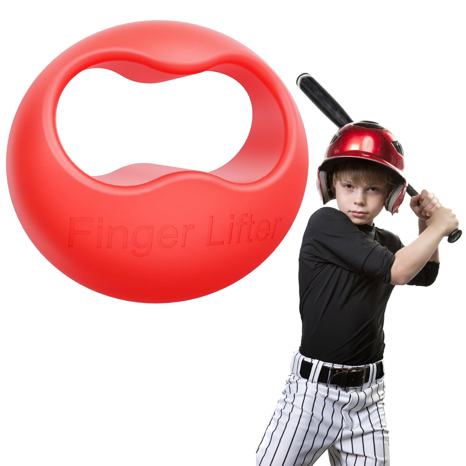 Finger Lifter Grip for Baseball & Softball Pro Batters Two Finger Grip Reduce Roll Over, Palm Up Baseball Swing Trainer Increase Batting Speed Barrel Into The Zone Faster & Keep Longer-Red Color