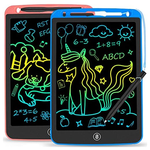 2 Pack LCD Writing Tablet for Kids, Colorful 10 Inch Doodle Board Drawing Pad, Scribbler Boards Drawing Tablet, Kids Learning Educational Toys Gifts for 2 3 4 5 6 7 8 Year Old Girls Boys Toddlers