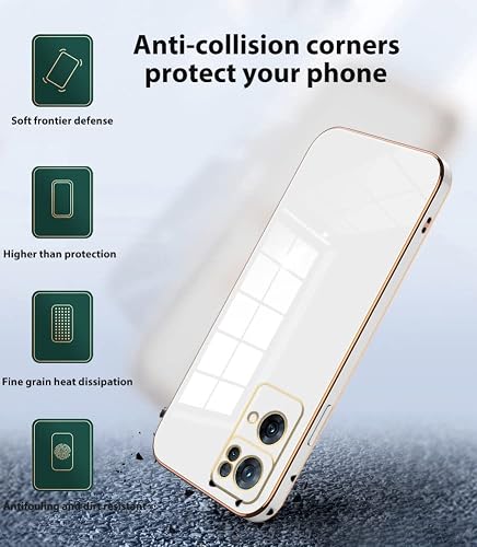 Compatible With Oppo Reno 7 Pro 5G Case Silicone Pink, Plating Oppo Reno 7 Pro 5G Phone Case Shockproof Thin And Soft Cover (White) #TOP4