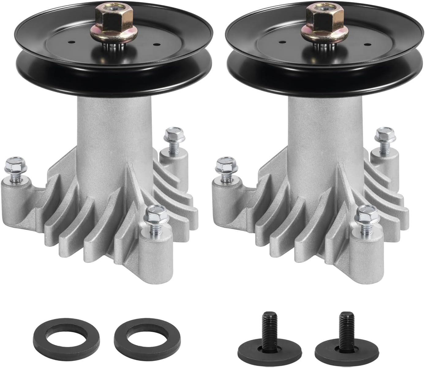 130794 Spindle Assembly 153535 Pulley Replaces for Craftsman LT1000 LT2000 Compatible with Poulan AYP HU 532130794 582922301 38" 42" Mower Deck(2 Pack, with 6 Bolts)