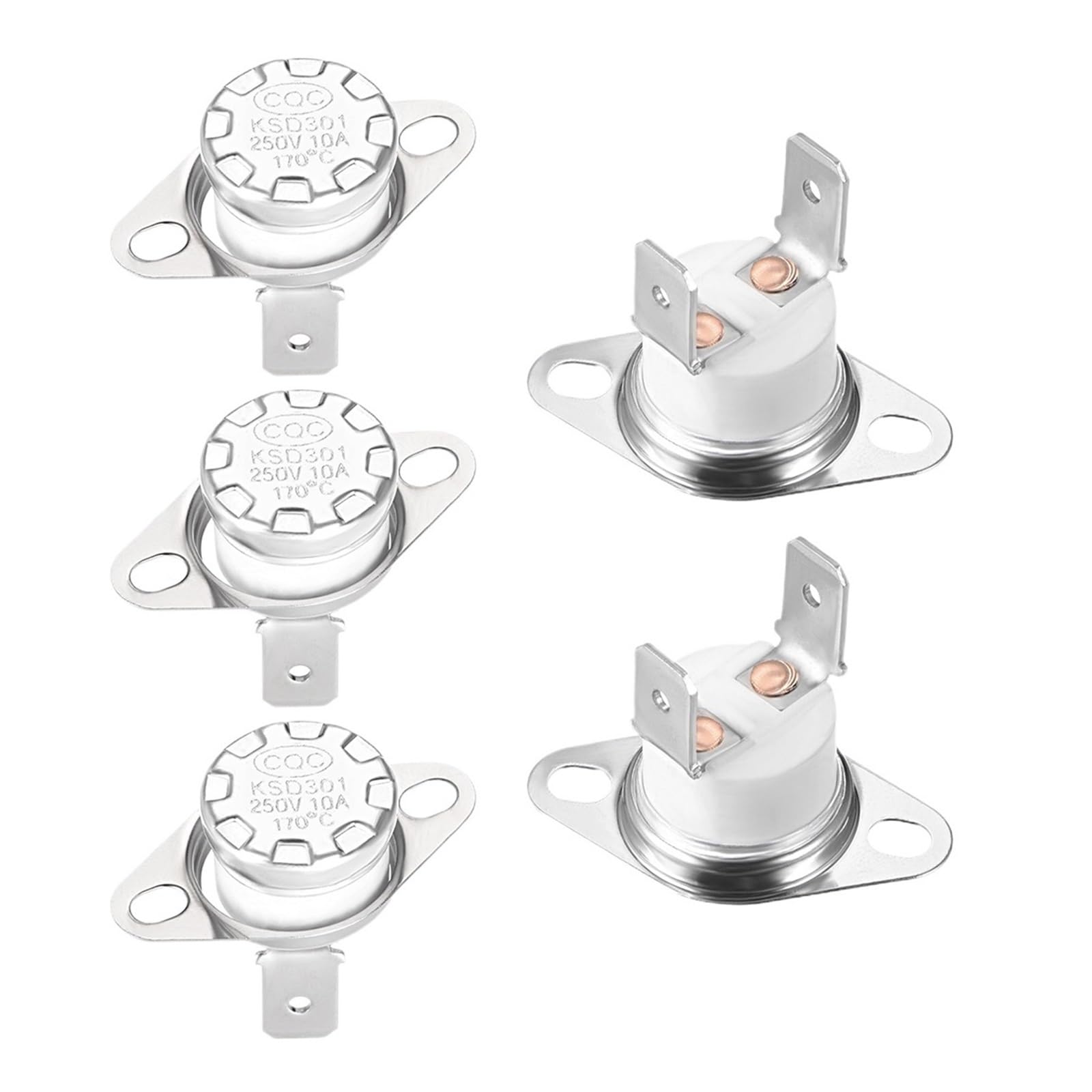 QQTD665BET 5Pcs 250V 10A 130°C-250°C KSD301 Thermostat Switch Normally Closed N.C Adjust Snap Disc Temperature Control for Microwave